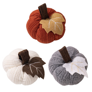 Offre Spéciale : Ornement Citrouille Tricoté pour Thanksgiving, Fête de la Moisson, Décorations de Plateau, Jouets et Cadeaux pour Enfants - Product Image 4