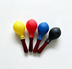 Maraca de PVC al por mayor con mango de madera para instrumentos de percusión, ideal para bodas, fiestas, Navidad y actuaciones musicales. - Product Image 1