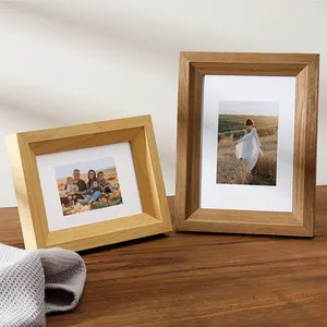 Wood Luxury Decorative Picture Custom Square Stand Photo Frame Shelf College Girl Frames Photo Albums Accessories For Photos