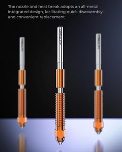 Kit de boquillas K1C oficial de Creality, 4 Uds., <span class=keywords><strong>boquilla</strong></span> de rotura de calor de aleación de titanio y cobre con punta de acero Tri-Metal de alta velocidad para <span class=keywords><strong>Ender</strong></span> <span class=keywords><strong>3</strong></span> - Product Image 5