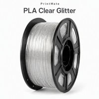 Filament d'imprimante 3D PrintMate PLA Transparent Pailleté 1,75 mm Effet Brillant Translucide avec Moule pour Art, Jouets et Modèles