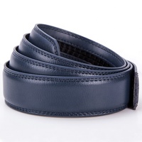 Ceinture en cuir véritable à boucle automatique unisexe personnalisable, couleur marine, largeur 35 mm