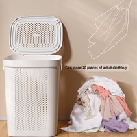 Panier à linge extra large en plastique avec roulettes, bac de rangement pour vêtements sales, idéal pour la chambre, la salle de bain et le salon