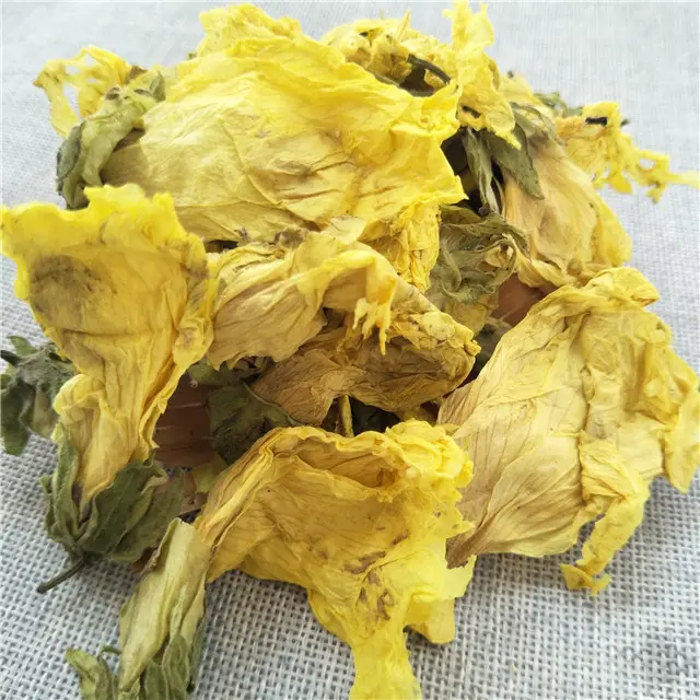 Manufacturer wholesale high quality dried herbs yellow okra flowers for sale