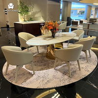 Italienisches Luxus-Marmor-Esszimmer-Set für 6 Personen, Esstisch-Set mit 6 Stühlen, 6-Sitzer-Esstisch-Set mit Stühlen für Villenprojekte