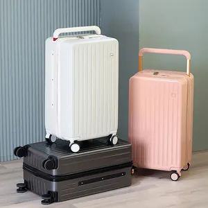 Customizable Hot Wide trolley Luggage Smooth Travel Large Capacity ABS & PC Material Silent Wheel Suitcase by Luggage Bag
