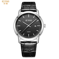Montre EYKI E1151 avec bracelet en cuir, dernière montre de couple, mouvement à quartz japonais, étanche, unisexe