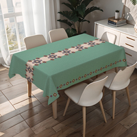 Nappe de table rectangulaire en PVC imprimé bicolore avec bordure verte pour la Saint-Patrick
