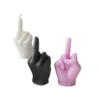 Vela Aromática de Cera de Soja Hecha a Mano con Forma de Dedo Medio, Decoración Religiosa Creativa DIY, Accesorio para Fotos, Halloween, Pascua, Navidad