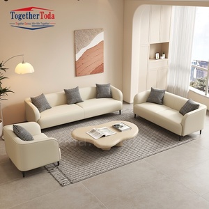Sofás de Cuero Personalizables de Lujo con Diseño de Nubes para Alquiler, Recepción, Dormitorio Doble/Triple, Sala de Estar, para Apartamentos - Product Image 2