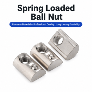 Écrou à ressort en acier inoxydable 304 nickelé sur mesure avec bille, écrou en T élastique demi-rond pour profilé d'extrusion en aluminium - Product Image 2