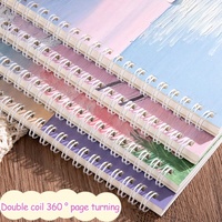 Cuadernos Populares A5 con Espiral y Páginas Rayadas, Papelería Coreana Kawaii de Alta Calidad, Útiles Escolares Lindos para Estudiantes