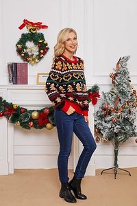Personnalisé ZHUNA Vintage <span class=keywords><strong>Moche</strong></span> Noël <span class=keywords><strong>Pull</strong></span> O-cou Jacquard <span class=keywords><strong>Pull</strong></span> <span class=keywords><strong>Pull</strong></span> Nouveauté Père Noël Renne Xmas <span class=keywords><strong>Pull</strong></span> - Product Image 5