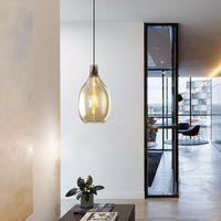 Lustre suspendu moderne et simple de style nordique, éclairage décoratif, lampe suspendue en verre LED, chambre à coucher, salon