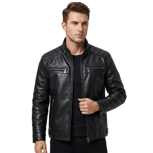 Chaqueta de Motociclista Casual para Hombre, Nueva Colección 2025, Cuello Alto, Tejido de Lana/Nylon, Ecológica, para Invierno - Product Image 1
