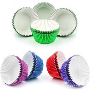 100 cái/hộp PVC Giấy nướng <span class=keywords><strong>Thomas</strong></span> Muffin bánh cup dày nhôm lá dầu-proof bánh Khay giấy - Product Image 5