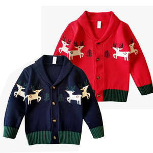 BW08 mode <span class=keywords><strong>petit</strong></span> garçon Cardigan manteau mignon cerf col en v <span class=keywords><strong>pull</strong></span> manteau vêtements <span class=keywords><strong>de</strong></span> noël pour enfants noël tricoté Cardigan - Product Image 1