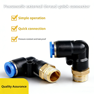 Conector Neumático de Codo de la Serie <span class=keywords><strong>PL</strong></span>, Conexión <span class=keywords><strong>R</strong></span>ápida de Línea de Aire de 1/4-8 mm con Rosca Externa - Product Image 4