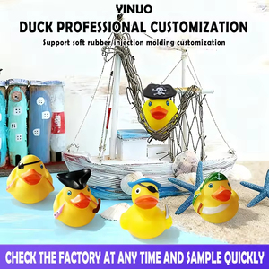 Pato Pirata con Logotipo Personalizado Directo de Fábrica, Pato de <span class=keywords><strong>Goma</strong></span> Ecológico de PVC para Baño de Bebés, Flotante, con Sonido - Product Image 2