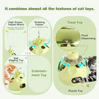 Jouet interactif pour chat, distributeur de nourriture, boule de jeu rotative, bâton de chat, jouet pour chat d'intérieur