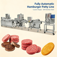 Machine automatique commerciale pour la fabrication de galettes de hamburgers, de galettes de bœuf, de poulet, de crevettes et de nuggets de poulet - Ligne de production