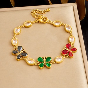 European American Fashion Butterfly Bracelet Gold Plated Zinc Alloy Bezel Setting Party Jewelry - Product Image 5