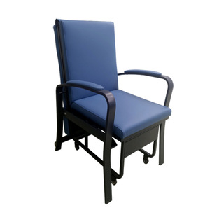 Fauteuil pliant de soins médicaux Ke Ming, chaise de compagnie pour lit d'hôpital avec roulettes, bleu roi KM-PH106 - Product Image 4