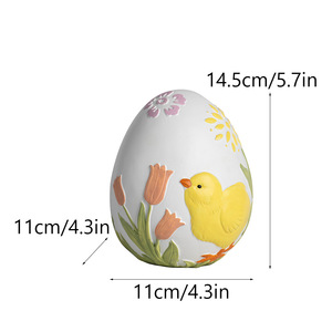 DAMAI Resin <b>Decorative</b> Egg with Soft Pastel Watercolor Floral Print <b>Spring</b> Home Small Tabletop Centerpiece Easter <b>Decoration</b> - Product Image 5