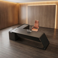 Bureau de direction classique européen moderne en bois en forme de L, écologique, confortable et luxueux pour patron