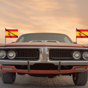 Bandera de coche de España con base magnética y asta de bandera flexible de países nacionales españoles ES para capó de coche Bagetu - Product Image 6