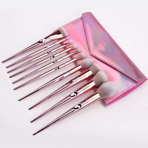 Brocha de Maquillaje de Silicona de Alta Calidad, 10 Piezas, Color Rosa de Lujo, con Logotipo Personalizado, para Delineador de Ojos, Polvo y Difuminador - Product Image 2