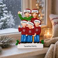 Ornement de Noël en résine pour famille et couple, avec smartphone, chapeau et pull tricoté, à suspendre à l'arbre, cadeau moderne