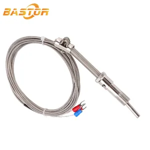 china supplier industrial high temperature E J K type spring thermocouple bayonet sensor