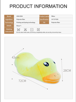 Oreiller de thérapie cervical en peluche canard jaune mignon, en mousse à mémoire de forme, animal en peluche 72cm, oreiller décoratif de dessin animé personnalisé OEM ODM pour le sommeil