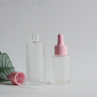 Flacon compte-gouttes en gros 20ml-120ml avec bouchon rose, contenant d'huile essentielle, emballage cosmétique pour soins féminins, soins de la peau automne-hiver