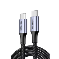Câble USB-C Ugreen US316 100W Power Delivery, chargeur rapide, cordon de données USB-C vers USB-C tressé en nylon pour ordinateur portable et téléphone, vente en gros