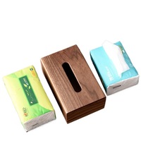 Distributeur de serviettes en bois massif écologique avec surface lisse, boîte de rangement décorative idéale pour la cuisine et la salle de thé