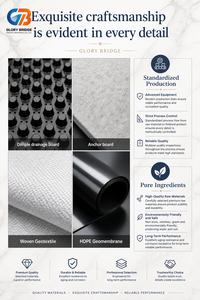 Planche de drainage alvéolée en PEHD, <span class=keywords><strong>membrane</strong></span> composite géotextile imperméable <span class=keywords><strong>pour</strong></span> fondations, murs de sous-sol, toitures et jardins - Product Image 6