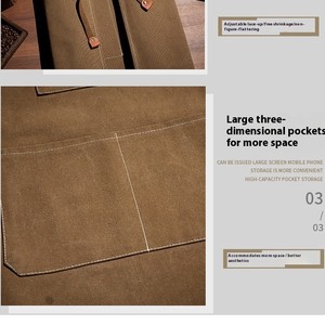 Tùy Chỉnh In Không Thấm Nước Dầu Chịu Mài Mòn Vải Bib Tạp Dề Cho Nhà Hộ Lao Động Cà Phê Cửa Hàng Cho Tóc Salon Cắt Tóc Giáng Sinh - Product Image 4