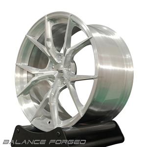 Jantes forgées BALANCE à 5 branches, finition argent brossé, 17, 18, 19, 20 pouces, 5x100/5x112/5x120, jantes sport, options de couleur et de logo personnalisées pour toutes les voitures - Product Image 3