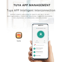 Cerradura Inteligente para Puerta con WiFi Tuya, Estándar Estadounidense, con Huella Dactilar, Código Digital, Color Negro, para Puerta Principal, Sin Llave, Electrónica