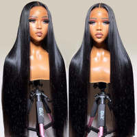 Wig Rambut Asli Vietnam HD Lace Frontal, Wig Full Lace Tanpa Lem dengan Kutikula Sejajar, Wig Lace Front untuk Wanita Kulit Hitam