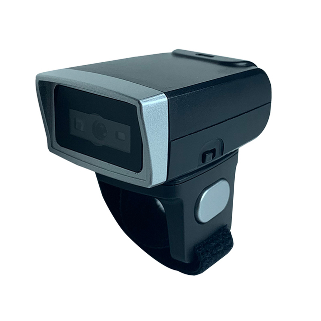 Wearable Ring Barcode Scanner Mini Portable Wireless Blue-tooth 1D 2D QR Code Finger Scanner HS-S03ER