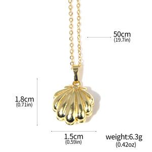 <span class=keywords><strong>Nuevo</strong></span> diseño sirena melodía Shell perla collar cadena Retro Palacio océano Artificial moda Metal colgante animación periférico - Product Image 6