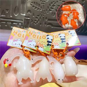 Porte-clés créatif amusant à changement de couleur UV, dessin animé, <span class=keywords><strong>poulet</strong></span> rôti, canard, cochon - Product Image 1