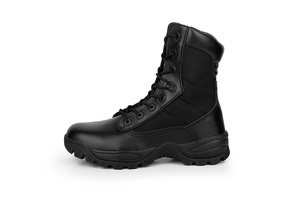 Bottes de combat TST44 légères, imperméables, noires, en cuir véritable, antidérapantes, pour la chasse. - Product Image 2