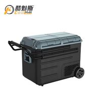 Refrigerador de coche portátil de 50L 12V/24V WG55 WEG55 240V -20 ℃ Compresor de nevera de coche de Control Dual de zona dual R134a con rueda de batería