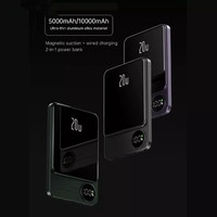 Meilleures Ventes 2023 : Batterie Externe Magnétique 2-en-1 Portable, Filaire et Sans Fil, à Chargement Sans Fil, 10000mAh