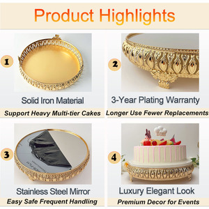 Support à gâteau rotatif pour réception de mariage avec couvercle, design moderne et luxueux, support à cupcakes durable avec dôme - Product Image 5