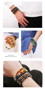 8mm <strong>Gem</strong> Semi-Precious White Howlite Black Lava <strong>Stone</strong> Diffuser <strong>Bracelet</strong> Beaded Stretch Couples Friendship <strong>Bracelet</strong> for Women Men - Product Image 5